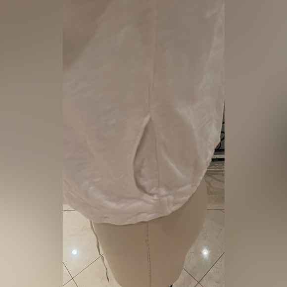 Vintage white Genera cotton jacket, side pockets draw string sz m - Picture 5 of 8